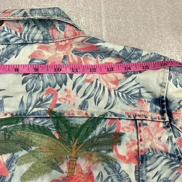 [S]Billy. T Tropical Floral  Embroidered Denim Jacket - Picture 16 of 16